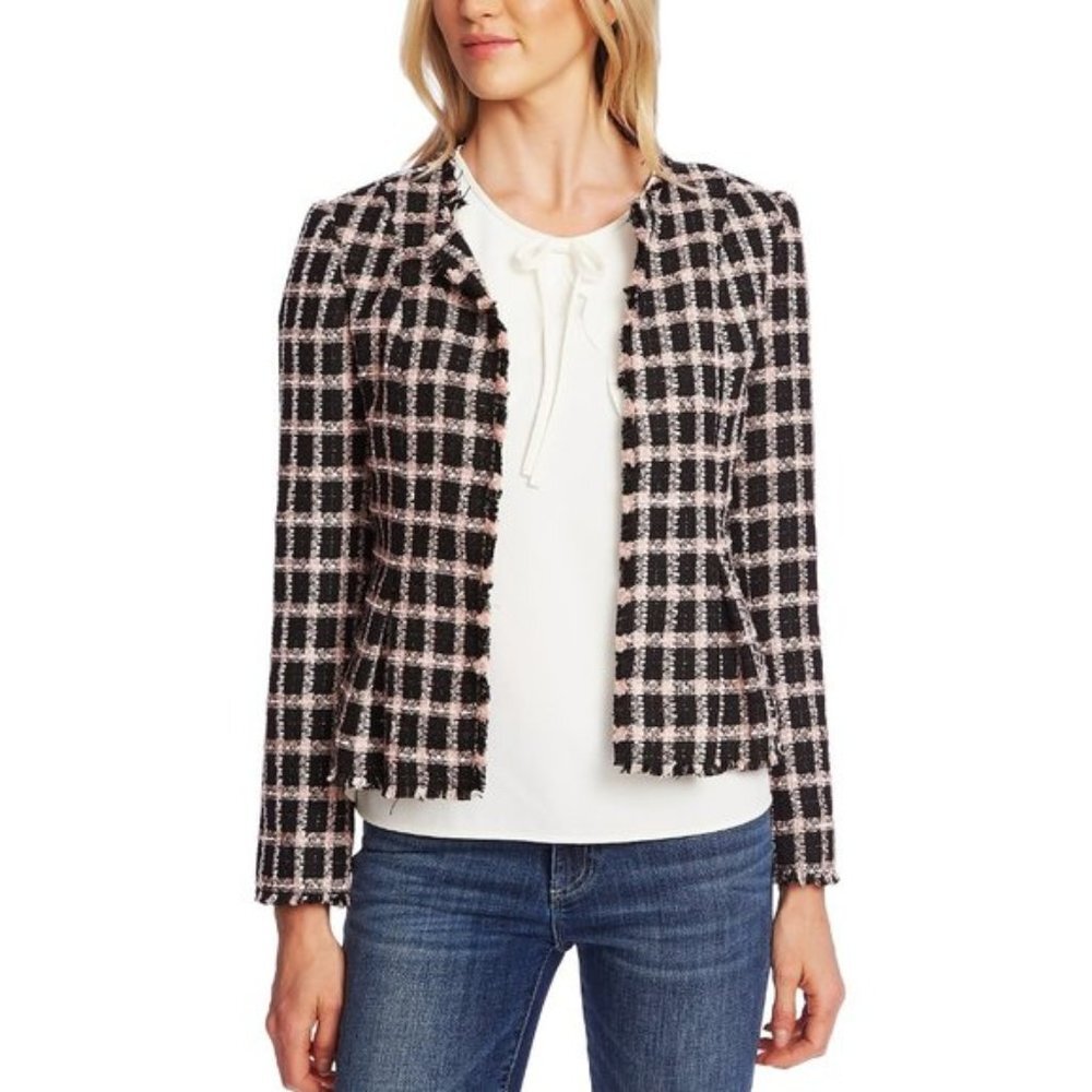 CeCe Plaid Tweed Jacket